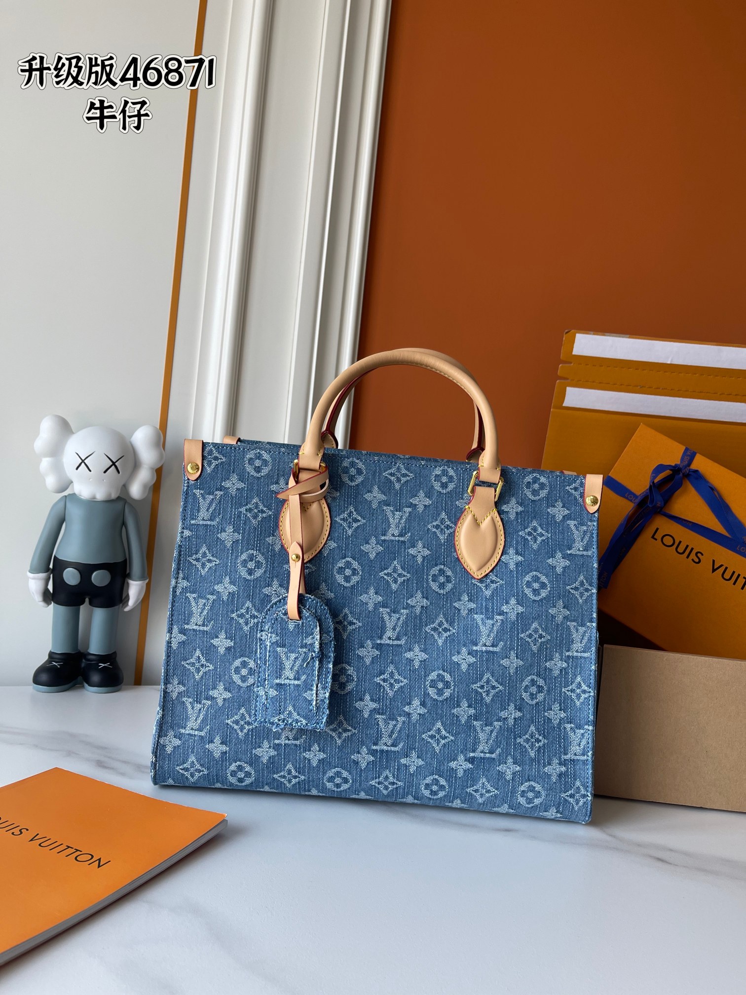 35cm超人気美品 ルイヴィトン  オンザゴー デニム LV Onthego Monogram M46871 M45039スーパーコピー バッグ 代引き後払い可能国内発送
